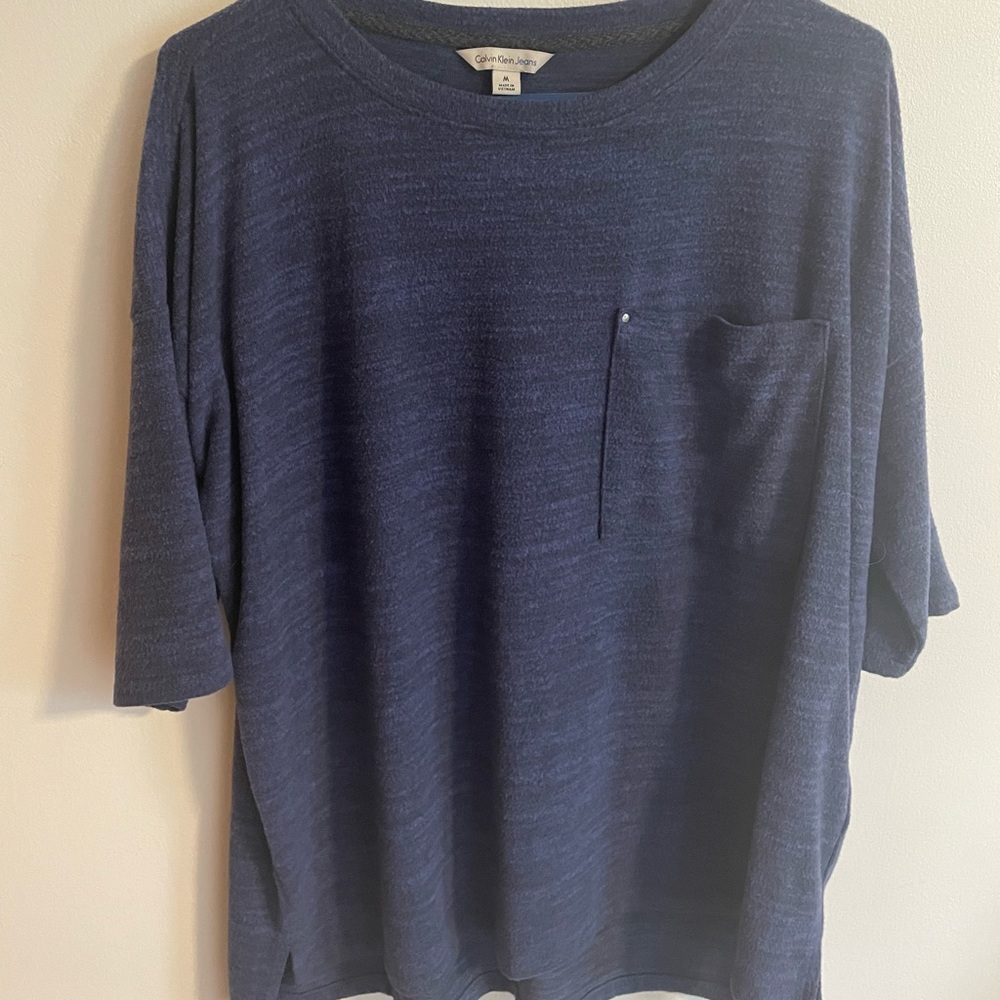 Over sized Calvin Klein blue t-shirt